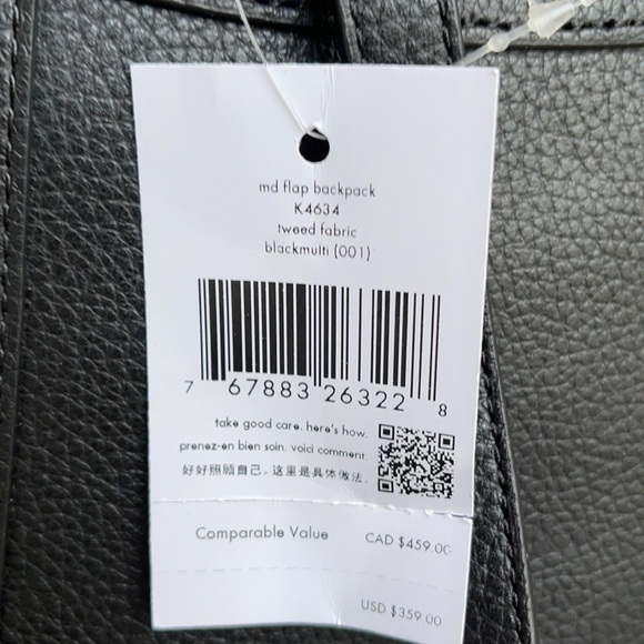 Kate Spade Leila Tweed Fabric Medium Backpack - Picture 9 of 16